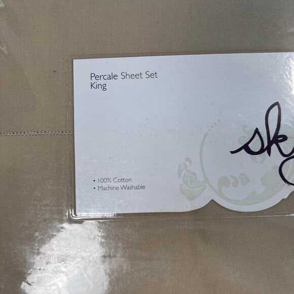Sky Percale Sheet Set- King - Picture 3 of 5